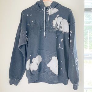 Def Leppard Black Bleach Dyed Hoodie Size Medium